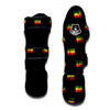 Flag Rasta Print Pattern Muay Thai Shin Guards-grizzshop