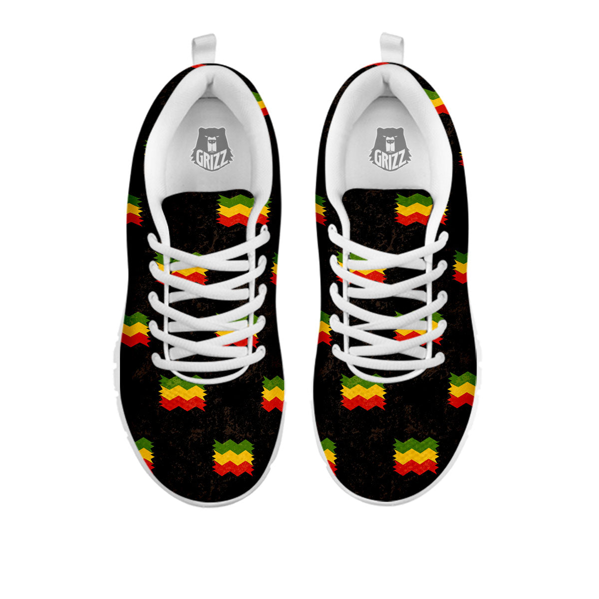Flag Rasta Print Pattern White Sneaker-grizzshop