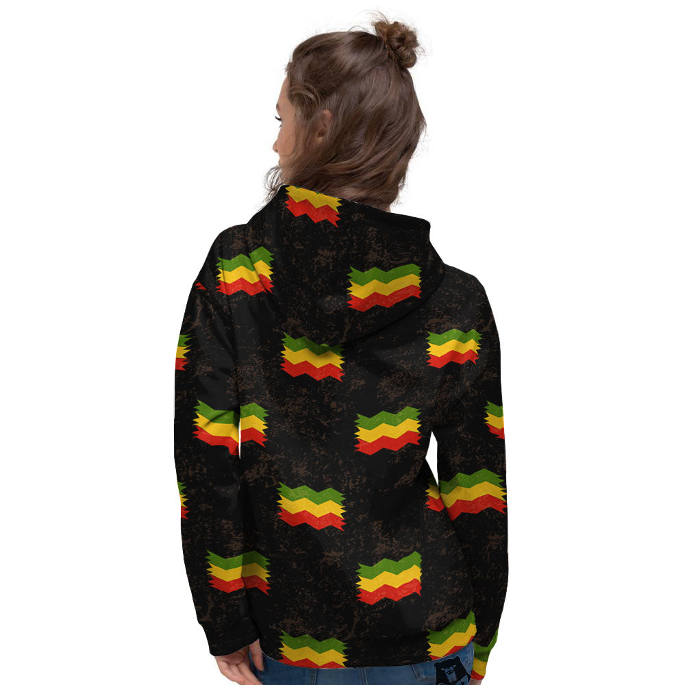 Flag Rasta Print Pattern Women's Hoodie-grizzshop
