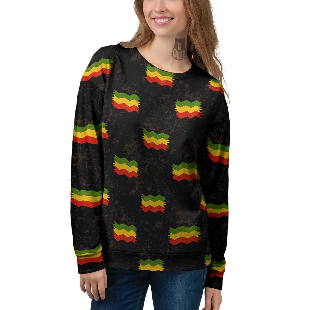 Flag Rasta Print Pattern Women's Sweatshirt-grizzshop