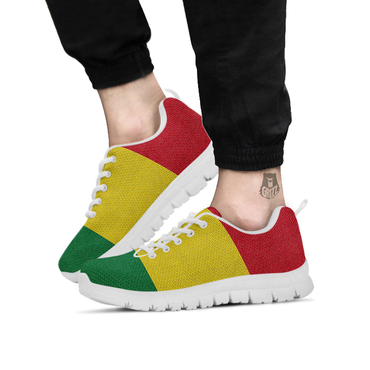Flag Rasta Print White Sneaker-grizzshop