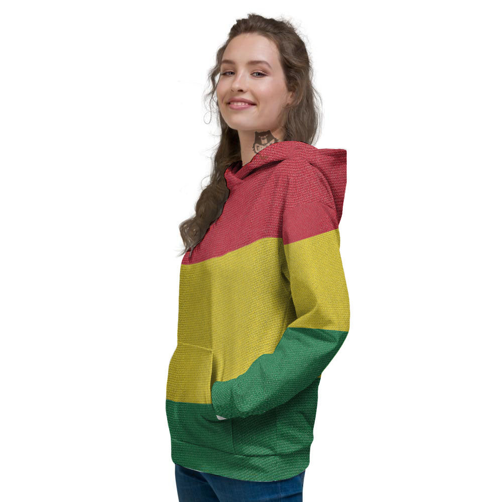 Flag Rasta Print Women's Hoodie-grizzshop