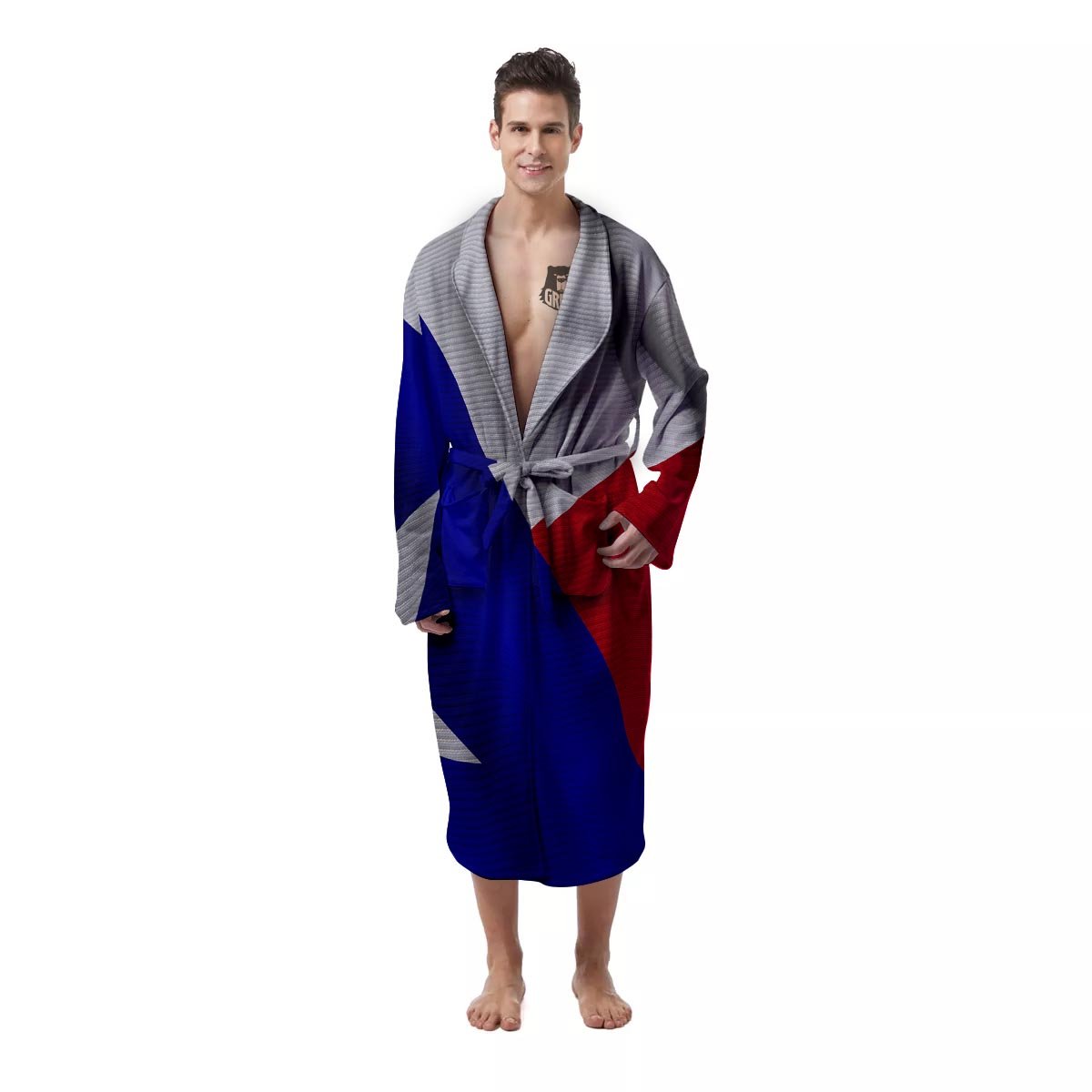 Flag Texas State Print Men's Robe-grizzshop
