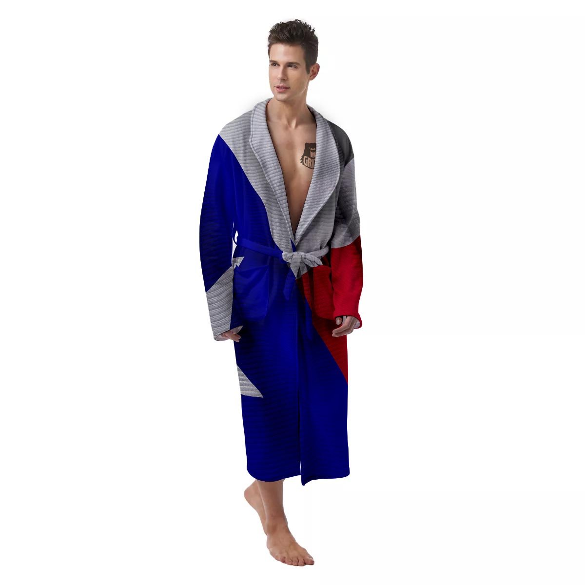 Flag Texas State Print Men's Robe-grizzshop