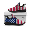 Flag USA Grunge Print Black Athletic Shoes-grizzshop