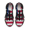 Flag USA Grunge Print Black Gym Shoes-grizzshop