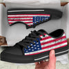 Flag USA Grunge Print Black Low Top Shoes-grizzshop