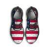 Flag USA Grunge Print Black Running Shoes-grizzshop