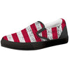 Flag USA Grunge Print Black Slip On Shoes-grizzshop