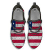 Flag USA Grunge Print Black Walking Shoes-grizzshop