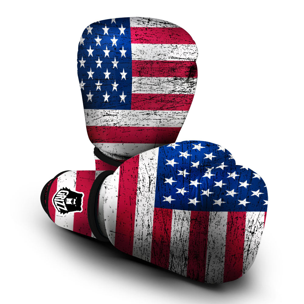 Flag USA Grunge Print Boxing Gloves-grizzshop