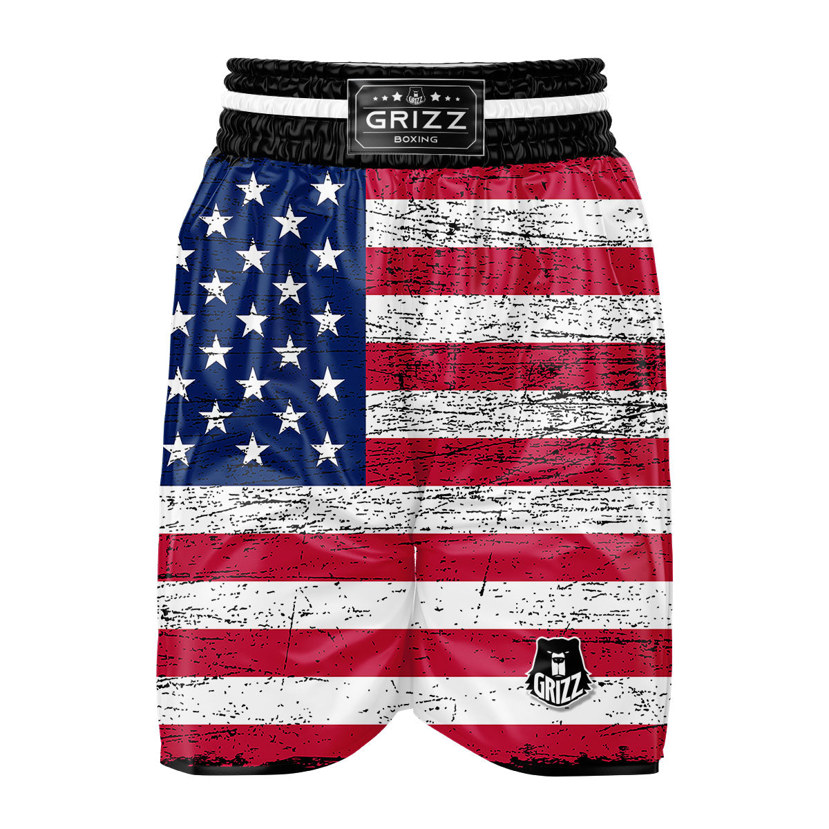 Flag USA Grunge Print Boxing Shorts-grizzshop