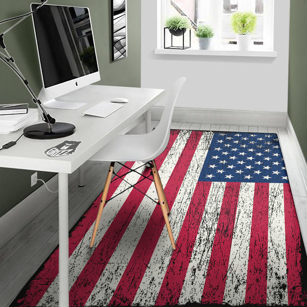 Flag USA Grunge Print Floor Mat-grizzshop