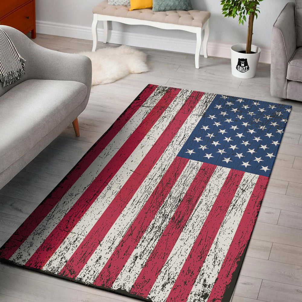 Flag USA Grunge Print Floor Mat-grizzshop