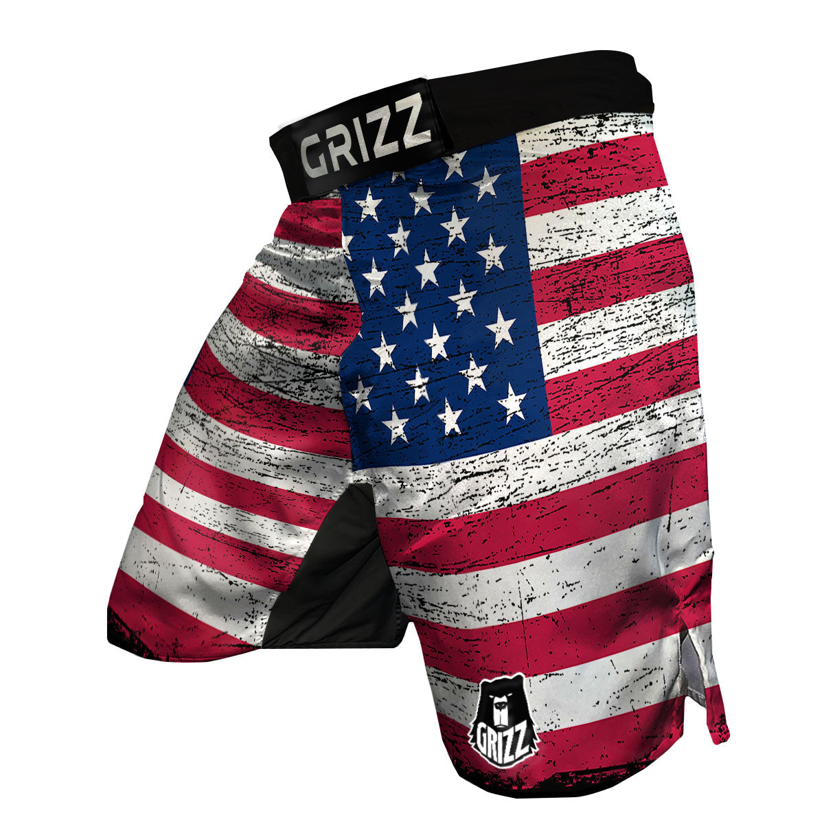 Flag USA Grunge Print MMA Shorts-grizzshop