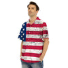 Flag USA Grunge Print Men's Hawaiian Shirt-grizzshop