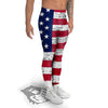 Flag USA Grunge Print Men's Leggings-grizzshop