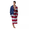 Flag USA Grunge Print Men's Robe-grizzshop