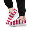 Flag USA Grunge Print White Athletic Shoes-grizzshop