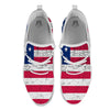 Flag USA Grunge Print White Athletic Shoes-grizzshop