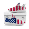 Flag USA Grunge Print White Athletic Shoes-grizzshop