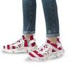 Flag USA Grunge Print White Gym Shoes-grizzshop