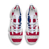 Flag USA Grunge Print White Gym Shoes-grizzshop