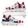 Flag USA Grunge Print White Gym Shoes-grizzshop