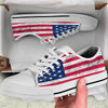 Flag USA Grunge Print White Low Top Shoes-grizzshop