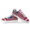 Flag USA Grunge Print White Low Top Sneakers-grizzshop