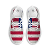 Flag USA Grunge Print White Running Shoes-grizzshop