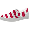 Flag USA Grunge Print White Slip On Shoes-grizzshop