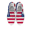 Flag USA Grunge Print White Slip On Shoes-grizzshop