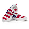 Flag USA Grunge Print White Slip On Shoes-grizzshop