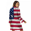 Flag USA Grunge Print Women's Robe-grizzshop