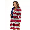 Flag USA Grunge Print Women's Robe-grizzshop