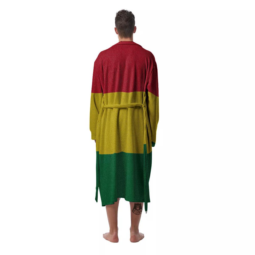 Flag Rasta Print Men's Robe-grizzshop