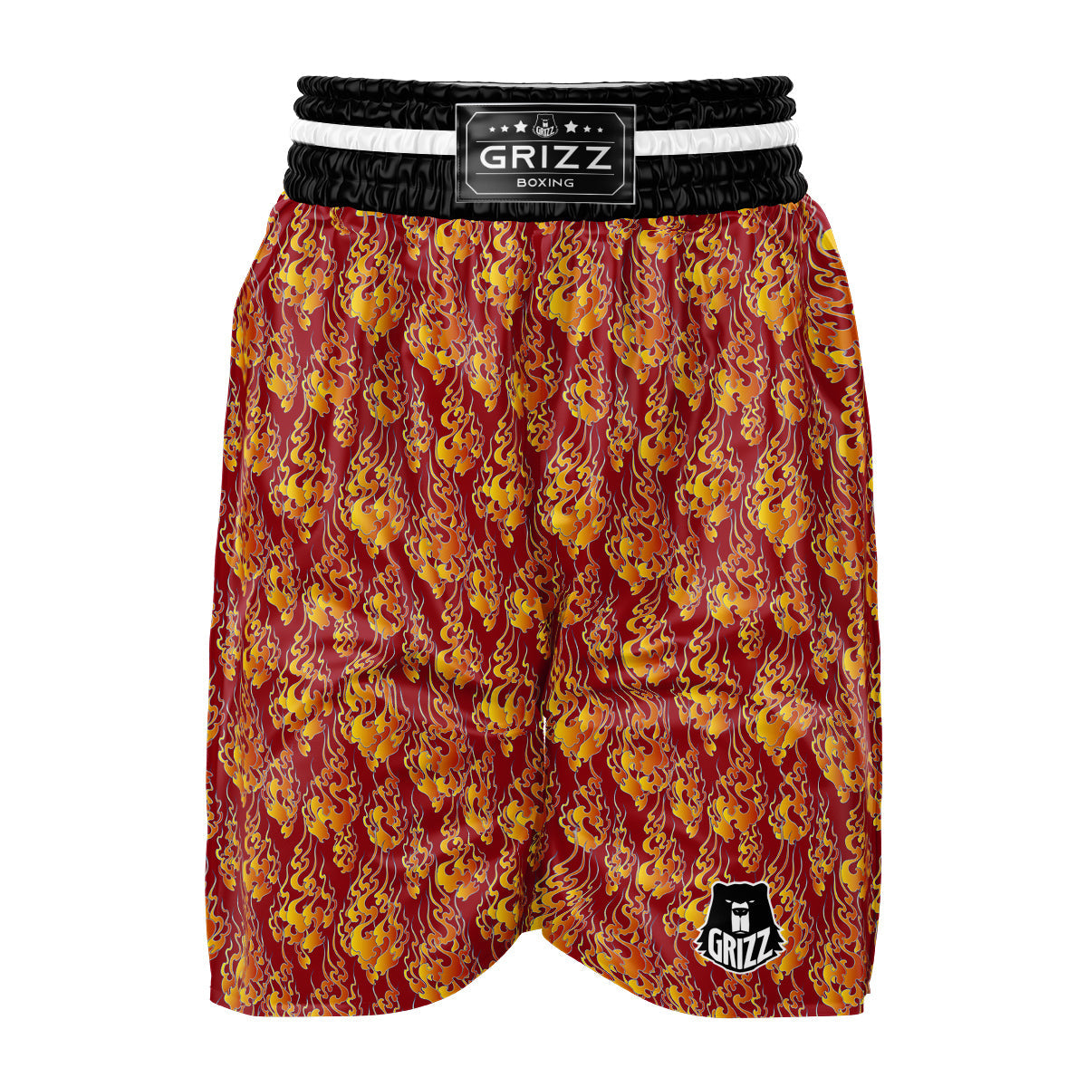 Flame Burning Japanese Art Print Pattern Boxing Shorts-grizzshop