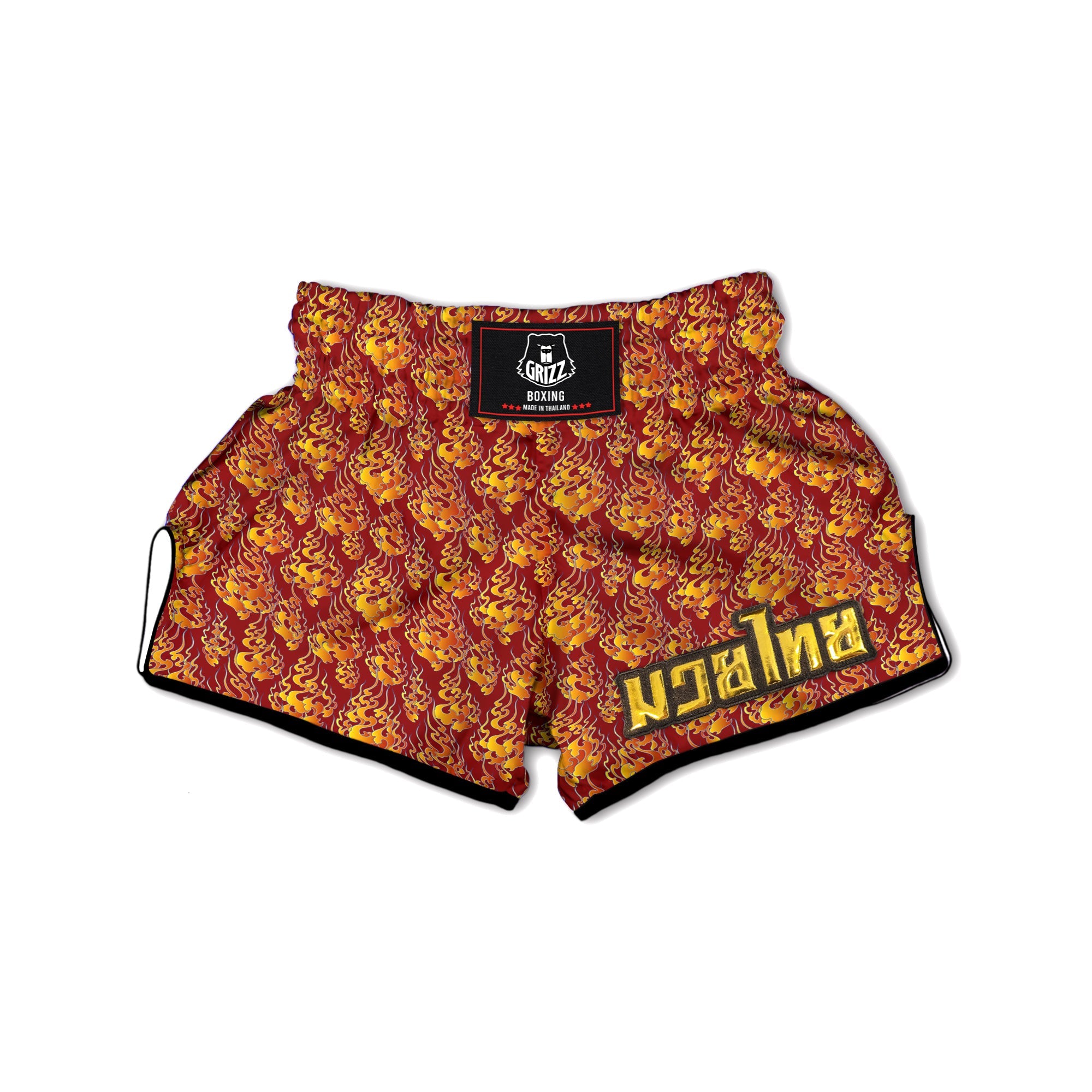 Flame Burning Japanese Art Print Pattern Muay Thai Boxing Shorts-grizzshop