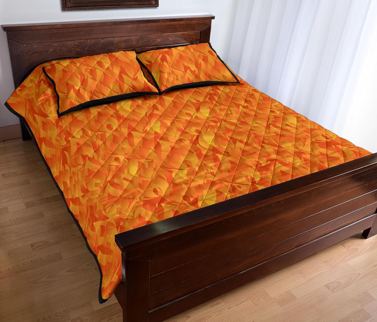 Flame Fire Pattern Print Bed Set Quilt-grizzshop