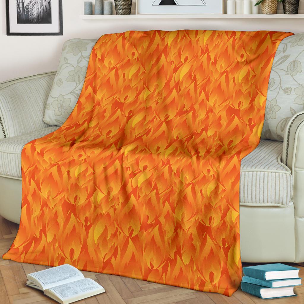 Flame Fire Pattern Print Blanket-grizzshop