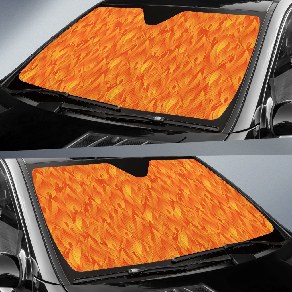 Flame Fire Pattern Print Car Sun Shade-grizzshop
