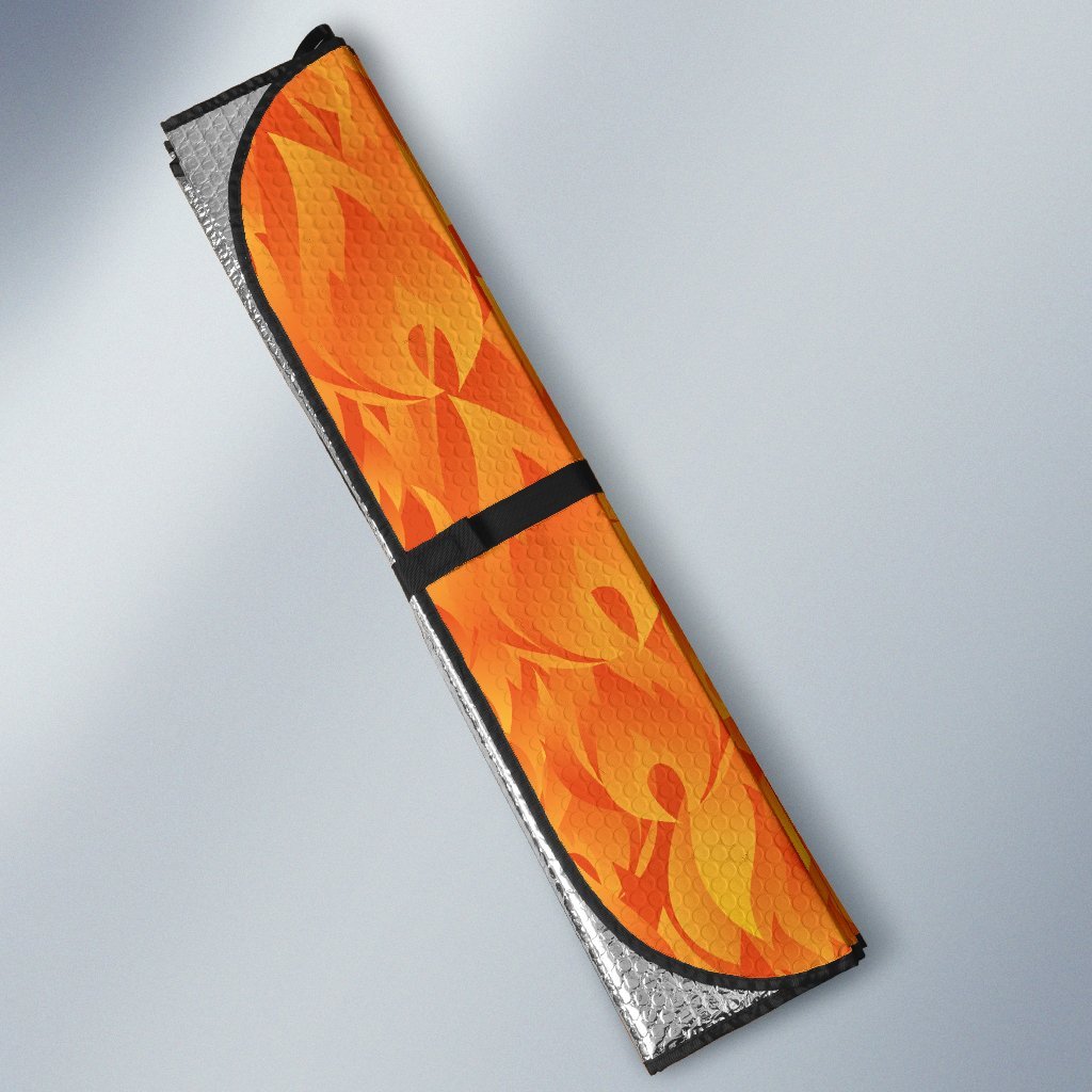 Flame Fire Pattern Print Car Sun Shade-grizzshop