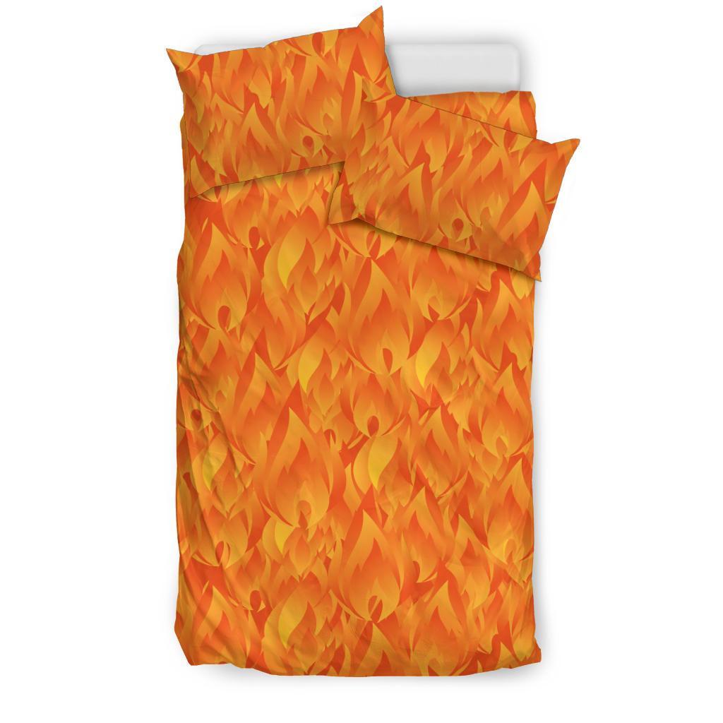 Flame Fire Pattern Print Duvet Cover Bedding Set-grizzshop