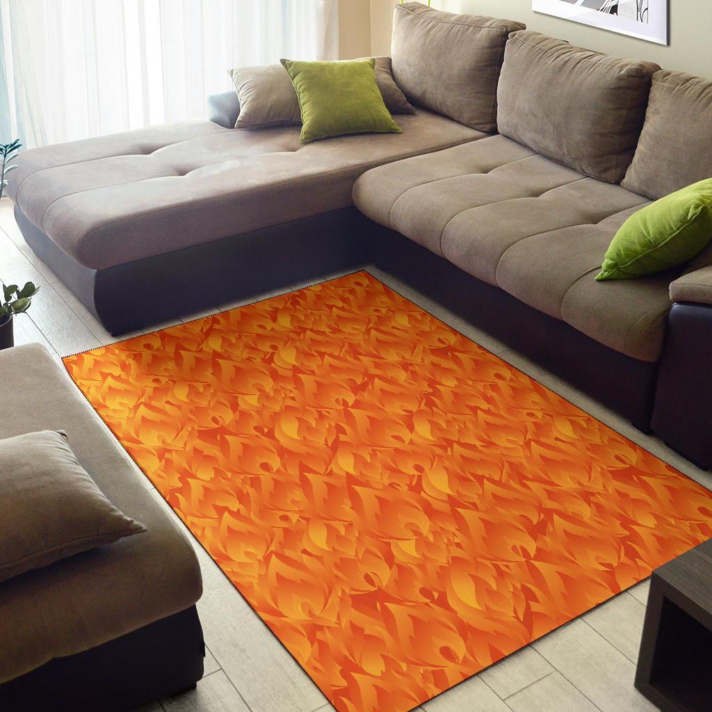 Flame Fire Pattern Print Floor Mat-grizzshop
