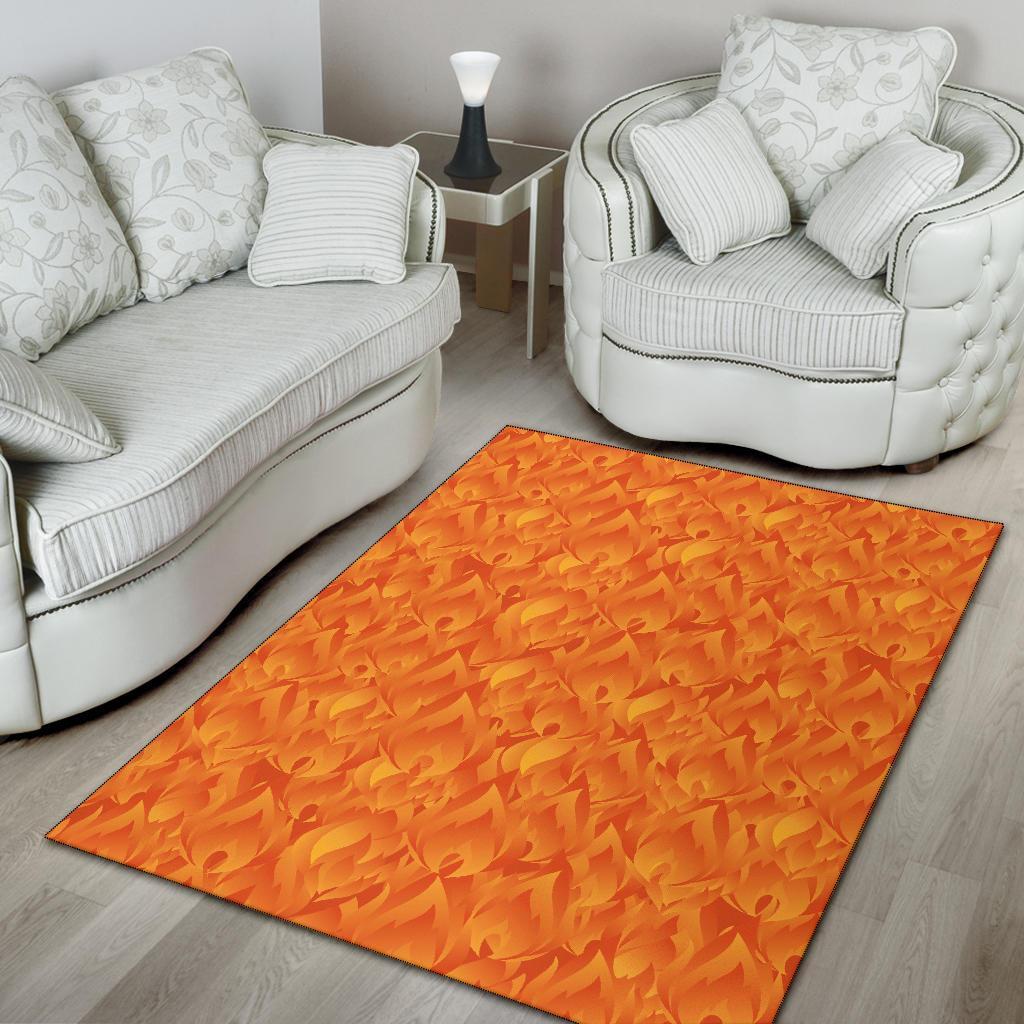 Flame Fire Pattern Print Floor Mat-grizzshop