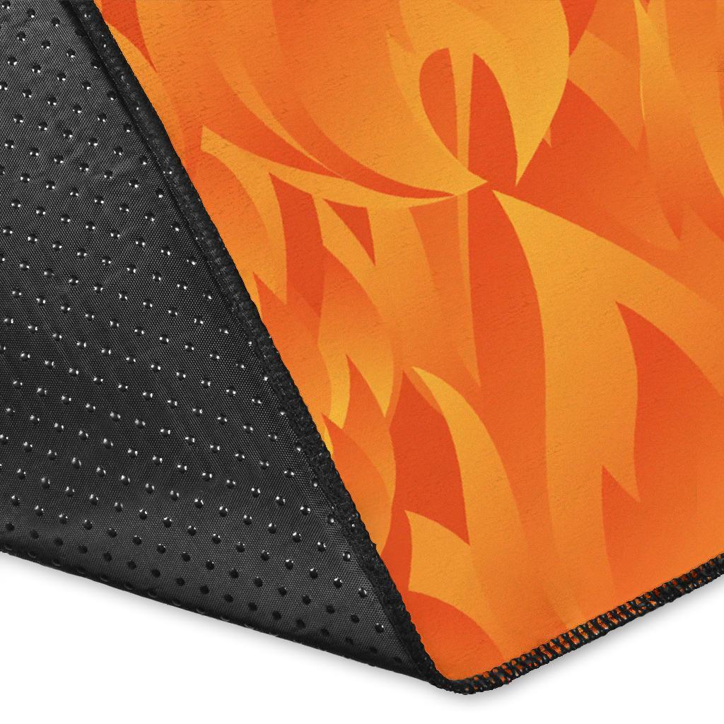 Flame Fire Pattern Print Floor Mat-grizzshop