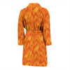 Flame Fire Pattern Print Men Long Robe-grizzshop