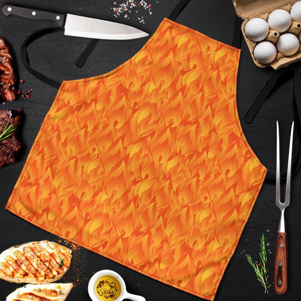 Flame Fire Pattern Print Men's Apron-grizzshop