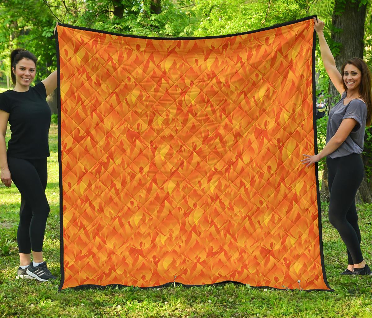 Flame Fire Pattern Print Quilt-grizzshop